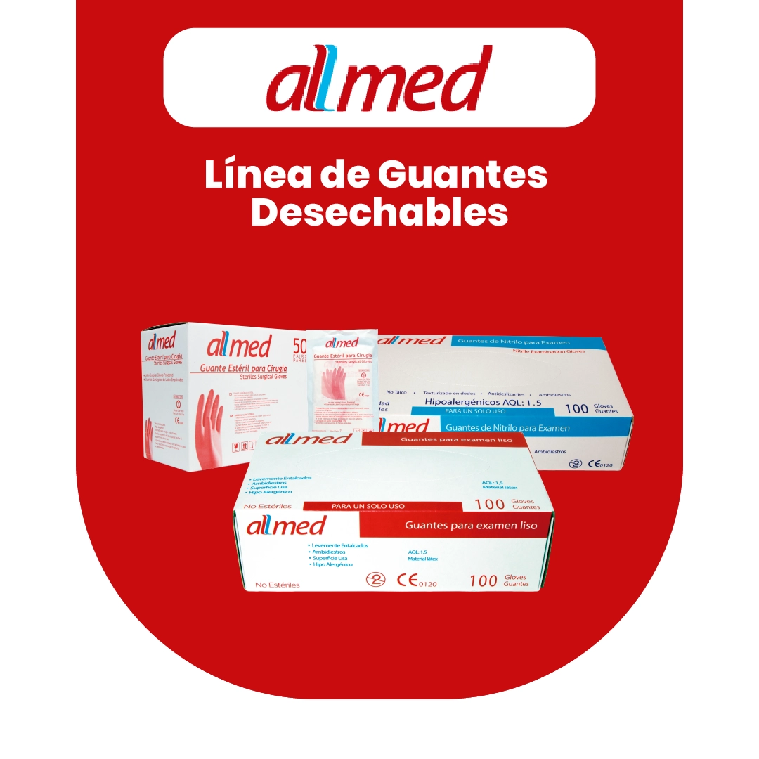 allers-guantes-desechables-allmed Guantes quirúrgicos y de examen Allmed, hipoalergénicos, estériles y no estériles, ideales para protección médica diaria