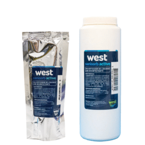 Sanisorb Active, solidificador de líquidos con desinfectante para manejo seguro de derrames.